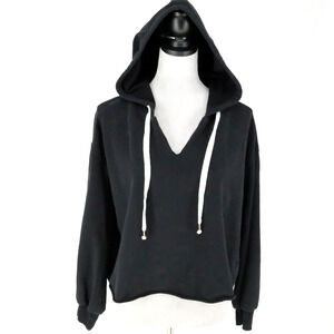 Anthropologie Black Hoodie Blouse